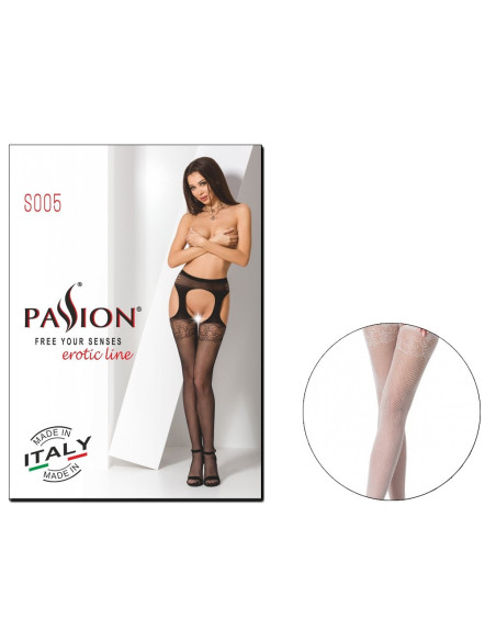 White tights with garter belt - 3