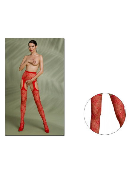czerwone pończochy z pasem garter stocking - 3