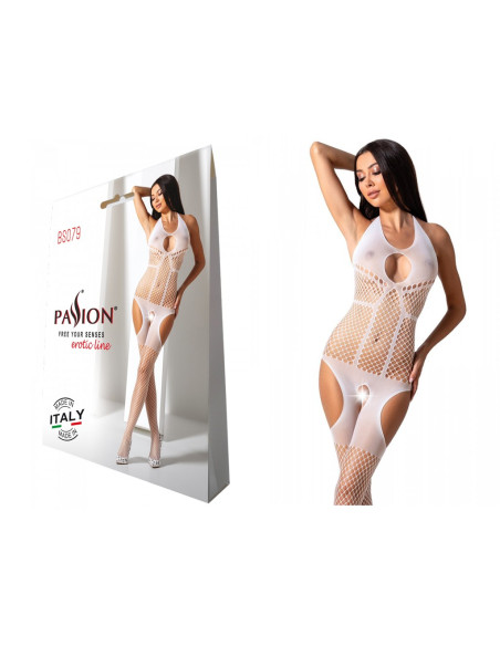 Білі панчохи з вирізами Passion - 2