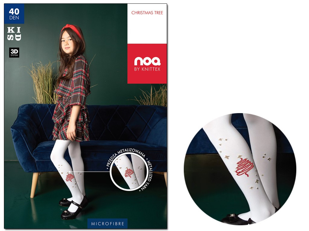 Christmas girl tights with Christmas tree 40 den - 3