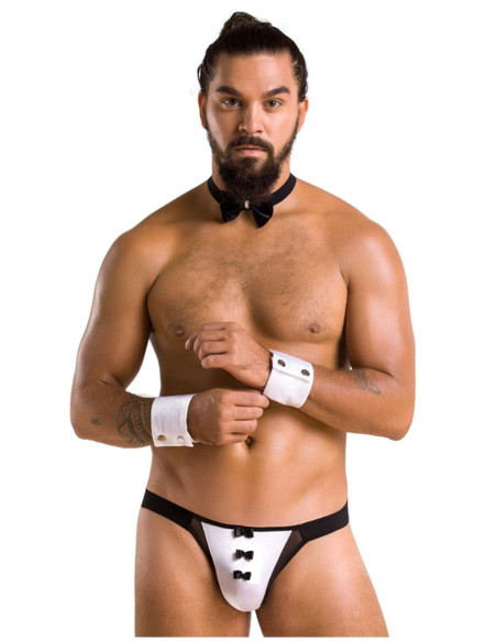 Waiter men's thong and cuff set - 3