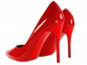 Piros, formás tűsarkú cipő - 2