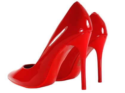 Red shapely stiletto heels - 2