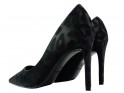 Жіночі чорні строкаті туфлі на шпильці - 2