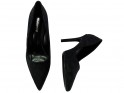 Černé strakaté dámské boty na podpatku - 4
