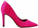 Dámské růžové strakaté boty na podpatku - 1