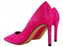Dámské růžové strakaté boty na podpatku - 2