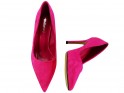 Dámské růžové strakaté boty na podpatku - 4