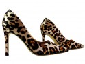 Pantofi stiletto cu imprimeu leopard pestriț - 3
