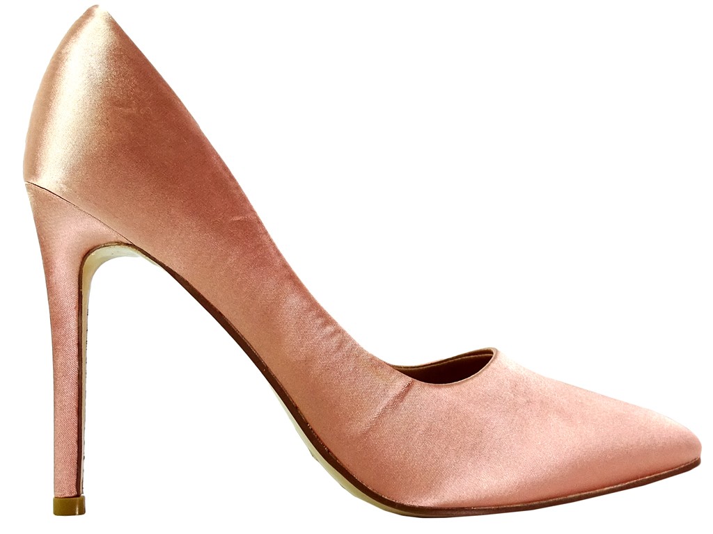 Női pezsgőszínű tűsarkú cipő - 1