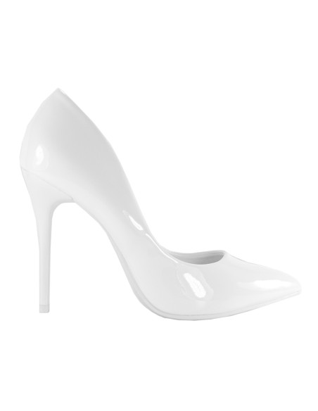 White shapely stiletto heels - 1