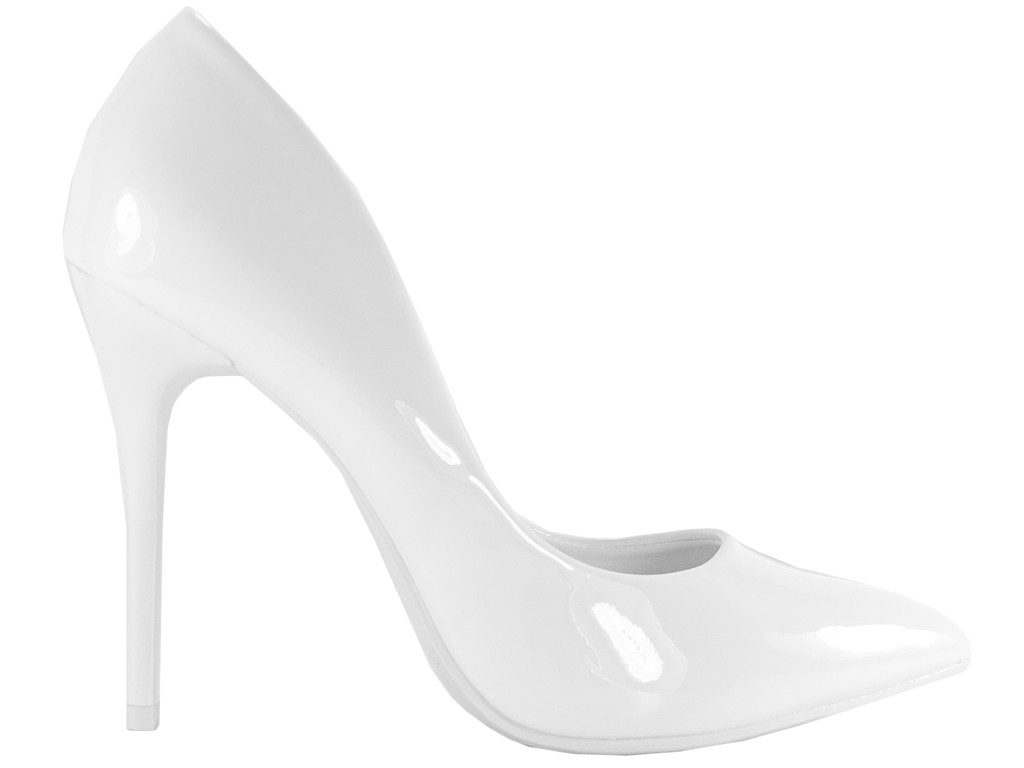 White shapely stiletto heels - 1