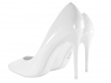 White shapely stiletto heels - 2