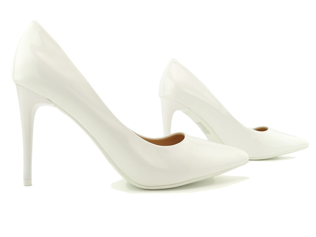 Stilettos blancs classiques laqués pour femmes - 3