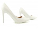 Pantofi stiletto alb clasic lăcuiți pentru femei - 3