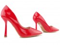 Červené klasické topánky na podpätku - 3