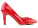 Червоні туфлі на низьких підборах для жінок - 1