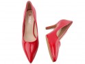 Red low stilettos women's lacquer shoes - 3