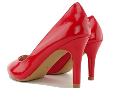 Piros alacsony tűsarkú cipő nőknek - 2