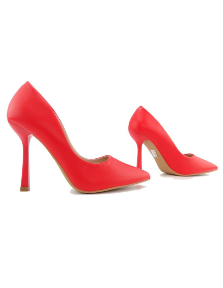 Sarkani matēti stilettos sieviešu apavi - 3