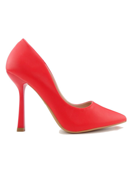 Red matte stilettos women's shoes - 1