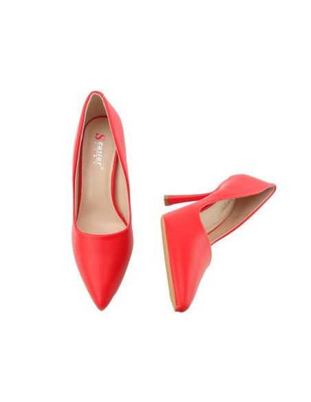 Chaussures pour femmes à talons aiguilles rouges et mats - 4