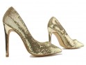 Arany stiletto női cipő flitterekkel - 3