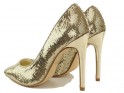 Pantofi stiletto aurii pentru femei cu paiete - 2