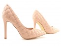 Pantofi stiletto nude mată mată matlasată pentru femei bej - 3