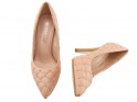 Pantofi stiletto nude mată mată matlasată pentru femei bej - 4