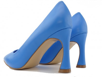 Női matt kék tűsarkú cipő - 2