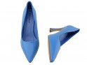 Pantofi stiletto albastru mat pentru femei - 4