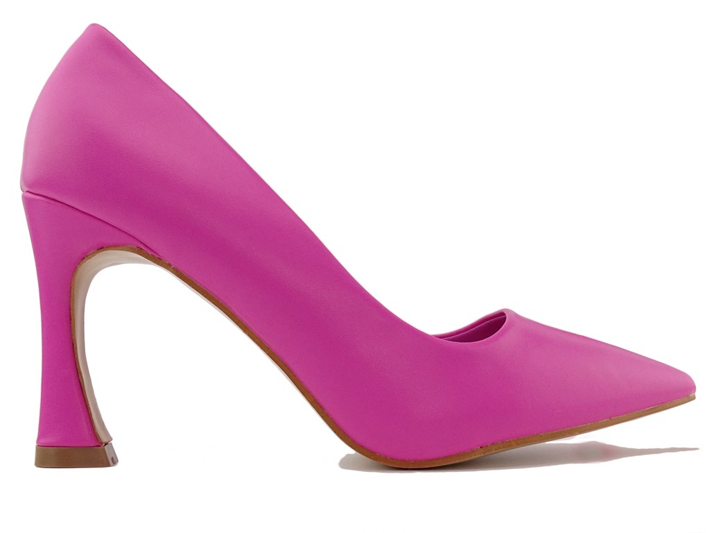 Rózsaszín matt női tűsarkú cipő - 1