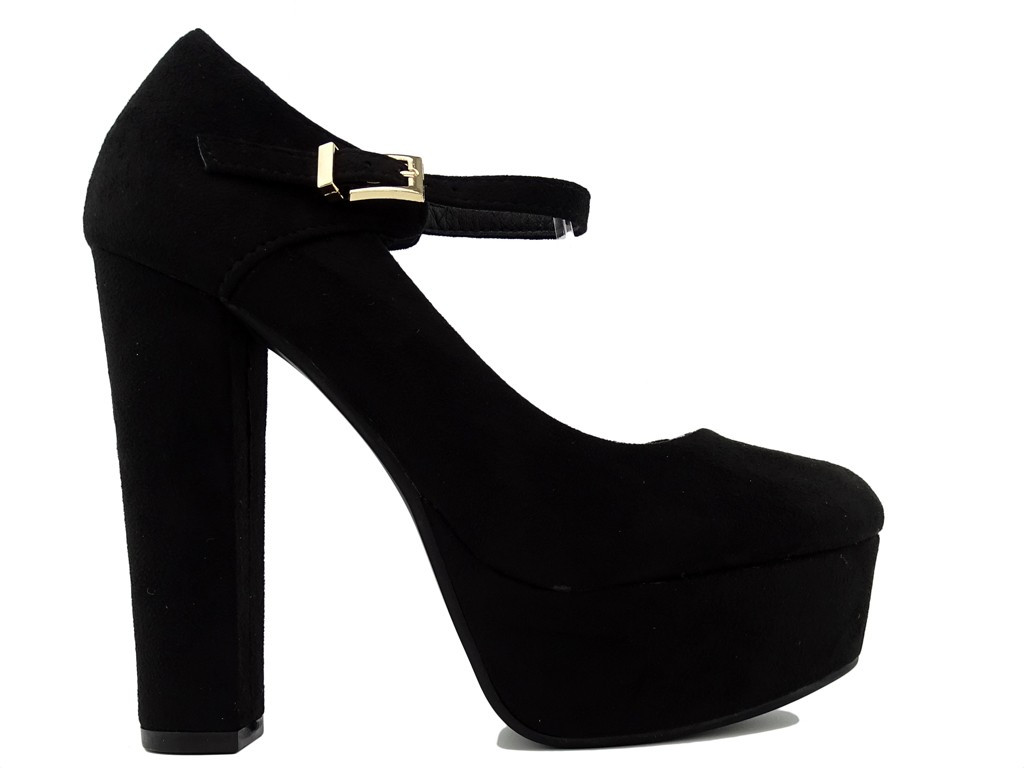 Talons aiguilles en daim noir avec talon aiguille - 1