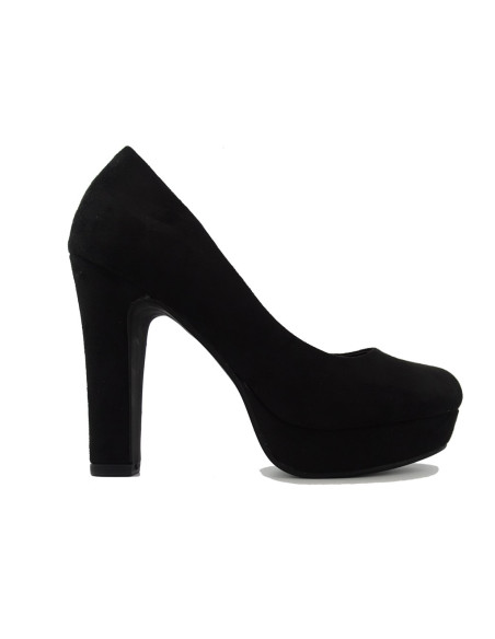 Schwarze Plateau-Stilettos aus Wildleder - 1