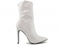 White stiletto heeled boots lacquers - 1