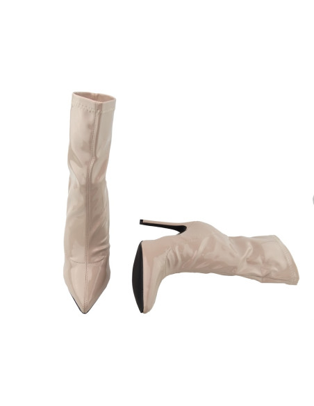 Cizme cu toc stiletto bej - 4