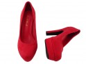 Sarkanas zamšādas platformas polārpapēžu kurpes - 3