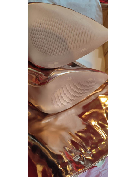 Bottes longues en miroir doré derrière le genou - 5