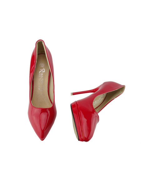 Rote Öko-Stilettos aus Lackleder - 4
