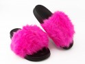 Flip-flops de blană lungă roz neon - 2