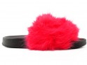 Red flip-flops with long fur - 1