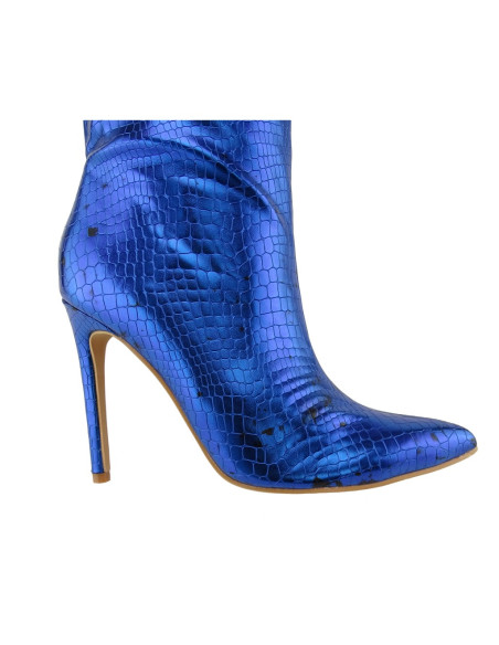 Hohe blaue Öko-Lederstiefel aus Lackleder - 2