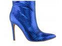 Vysoké modré lakované topánky z ekokože - 2