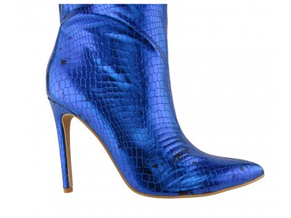 High blue eco leather patent leather boots - 2