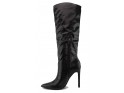 High black eco leather boots - 2