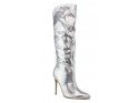 High silver eco leather patent leather boots - 3