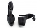 Black platform stilettos with ankle strap - 3