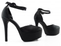 Black platform stilettos with ankle strap - 4