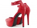 Red platform stilettos with ankle strap - 2